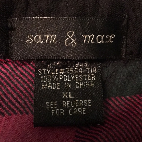 Sheer button down plaid top with ruffled bib - Picture 8 of 8